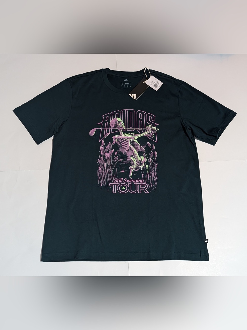 Adidas Golf Tour Graphic Tee JX1761 still swinging skeleton graphic NEW SIZE L